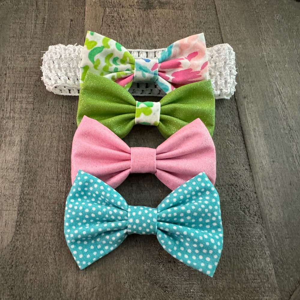 Lilly Pulitzer Mermaid Cove Hair Bows and Interchangeable Headband - Girls Baby